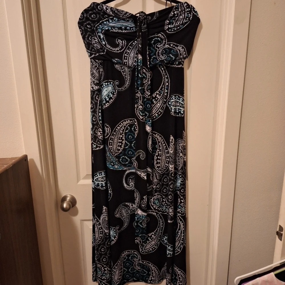 White House Black Market Paisley Sleeveless Sun Dress Small - Picture 2 of 4